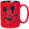 Silver Buffalo Disney 1928 Vintage Mickey Mouse He Leads Them All Ceramic Mug, 20 Ounces(Mickey Mouse Red Pottery Mug (17 Ounces))