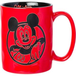 Silver Buffalo Disney 1928 Vintage Mickey Mouse He Leads Them All Ceramic Mug, 20 Ounces(Mickey Mouse Red Pottery Mug (17 Ounces))