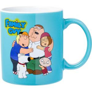 Silver Buffalo Family Guy Ceramic Mug Featuring Peter Griffin, Stewie Griffin, Meg Griffin, Brian Griffin, and Chris Griffin, 20 Ounces(Blue/Multi)