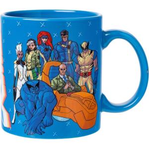 Silver Buffalo Marvel X-Men Ceramic Mug Featuring Professor X, Wolverine, Cyclops, Jean Grey, Rouge, Beast, and Storm, 20 Ounces
