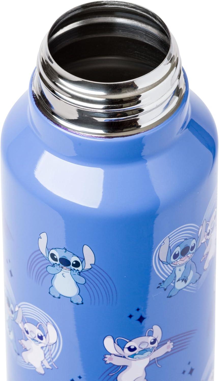 imageSilver Buffalo Disney Lilo and Stitch Featuring Stitch and Angel Stainless Steel Water Bottle with Strap 27 Ounces