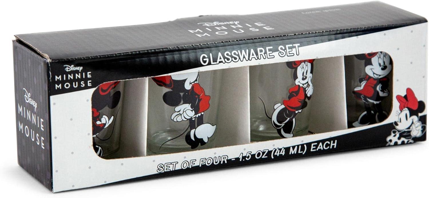 imageSilver Buffalo Disney Mickey and Minnie Mouse 4 Piece Mini Glass Set 15 OuncesMinnie Mouse Classic Poses