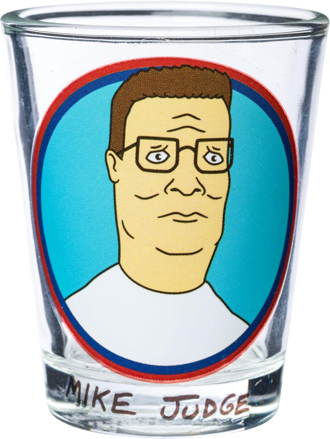 imageSilver Buffalo King of the Hill Character Faces 4 Pack Mini Glass Set Featuring Hank Hill Bobby Hill Peggy Hill and Lady Bird 15 Ounces