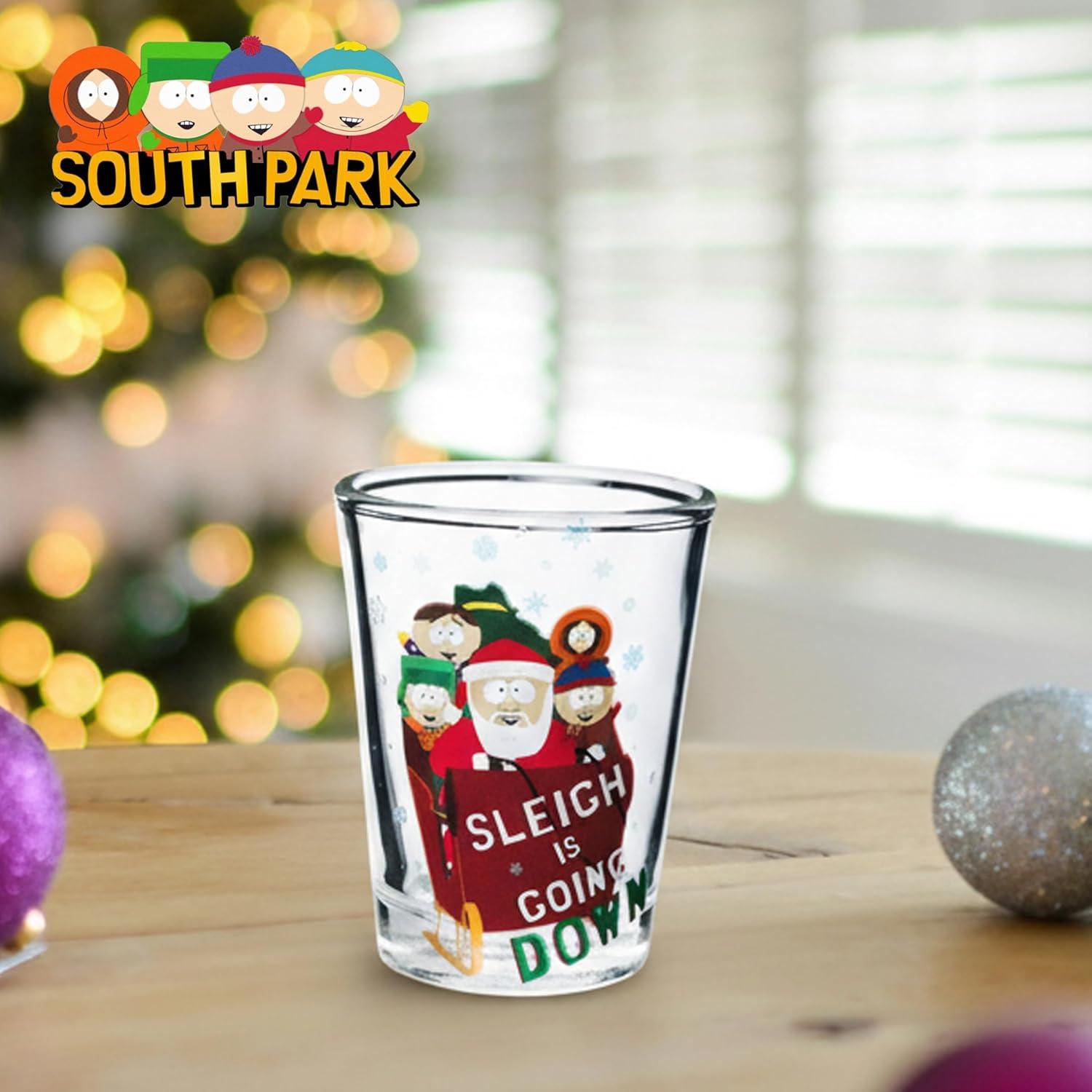 imageSilver Buffalo South Park Characters Xmas Group Shots 4pc 15oz Mini Glass Set 2x2