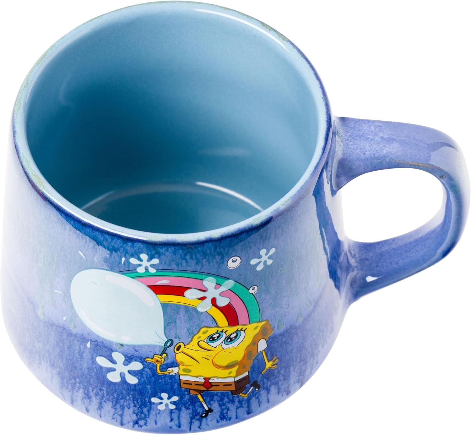 imageSilver Buffalo Spongebob Squarepants Facial Expressions Characters 4pc 15oz Mini Glass Set 4x1Blowing Bubble