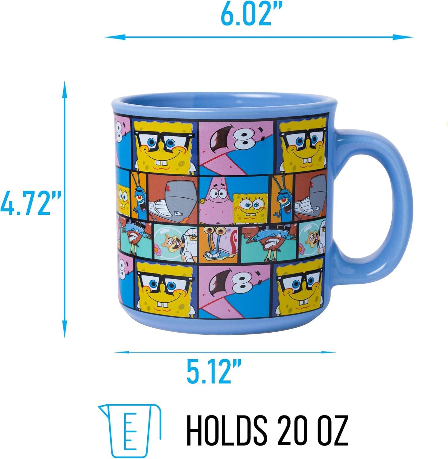 imageSilver Buffalo Spongebob Squarepants Facial Expressions Characters 4pc 15oz Mini Glass Set 4x1Character Grid