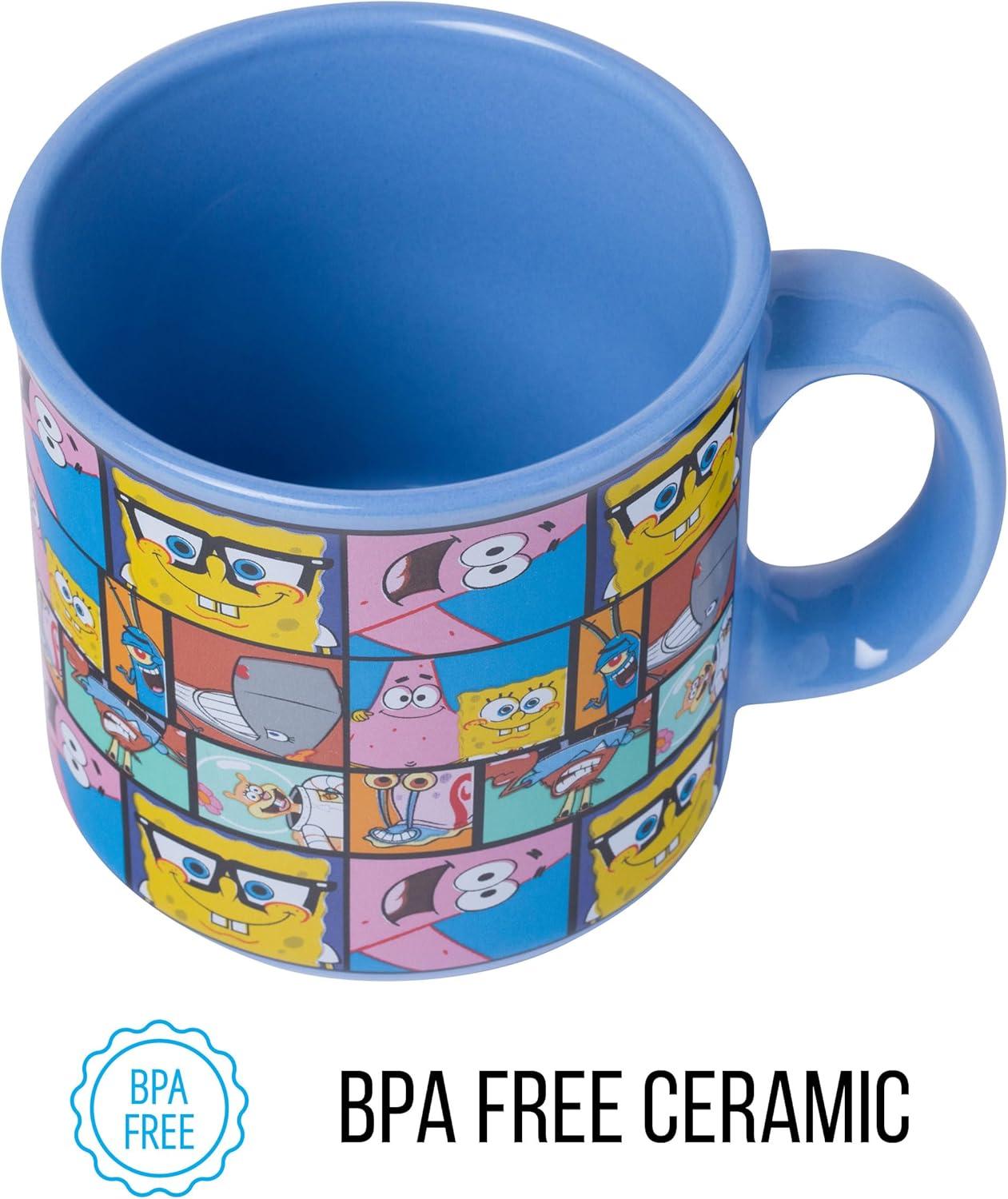 imageSilver Buffalo Spongebob Squarepants Facial Expressions Characters 4pc 15oz Mini Glass Set 4x1Character Grid