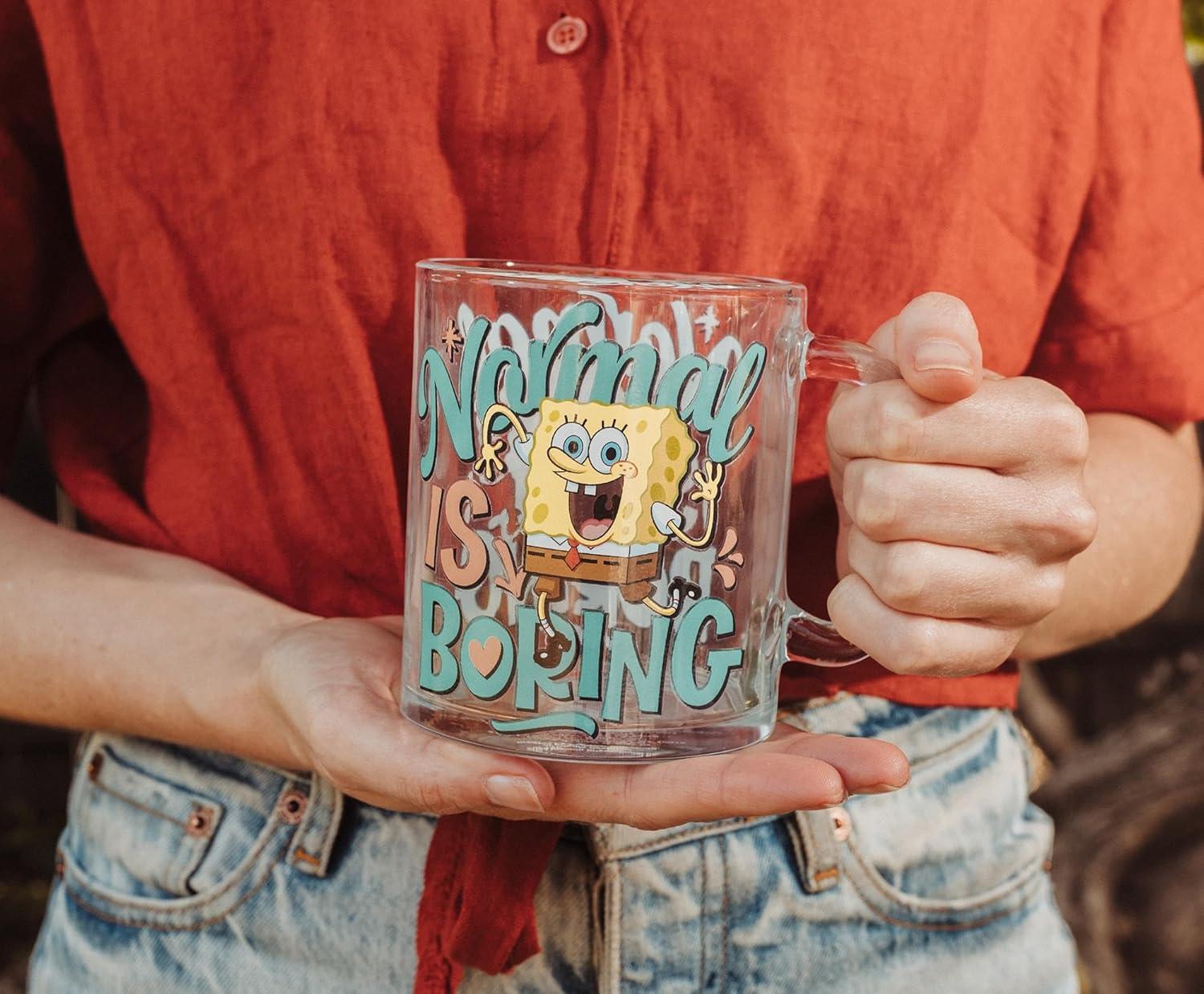 imageSilver Buffalo Spongebob Squarepants Facial Expressions Characters 4pc 15oz Mini Glass Set 4x1ClearMulti