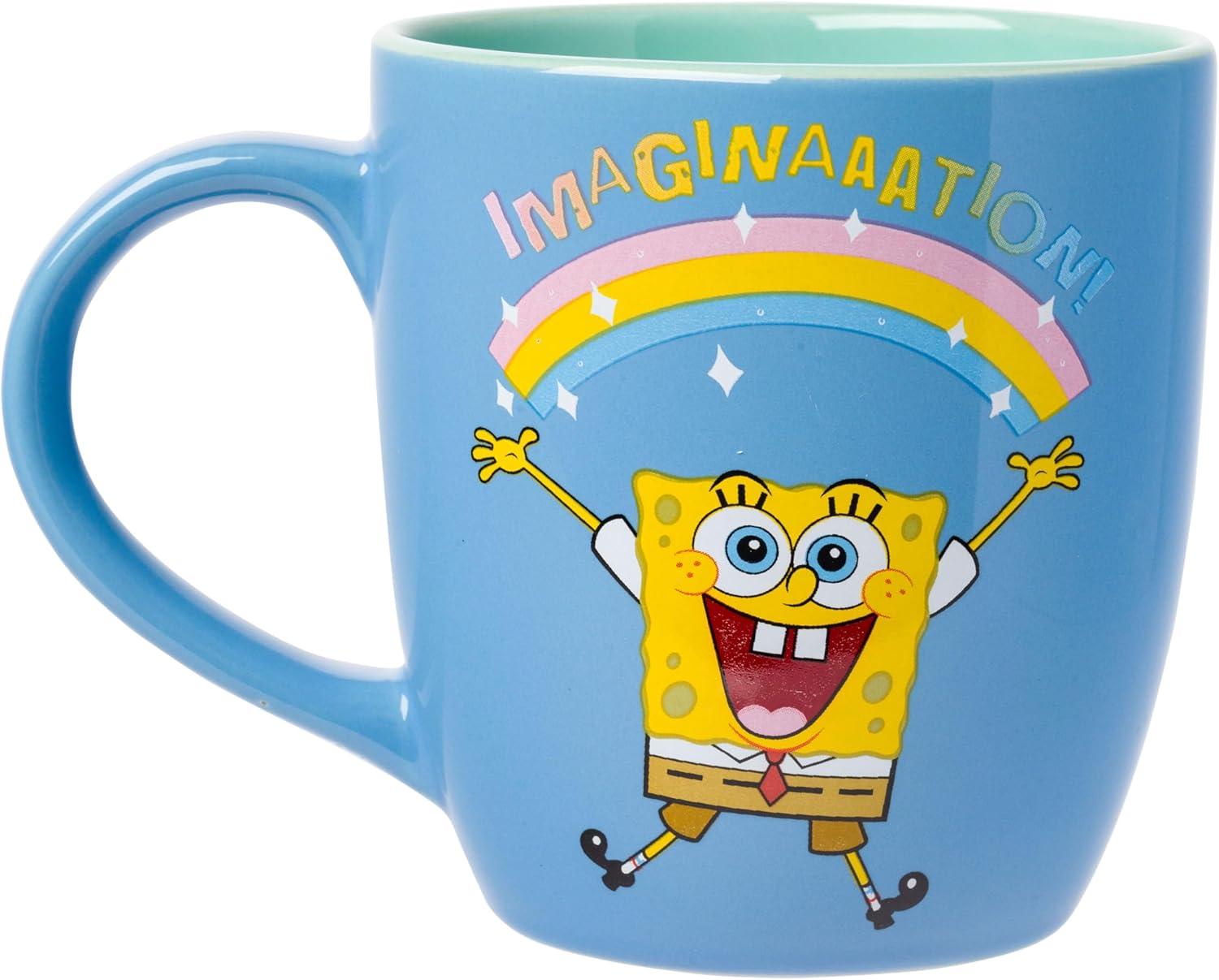 imageSilver Buffalo Spongebob Squarepants Facial Expressions Characters 4pc 15oz Mini Glass Set 4x1Imagination