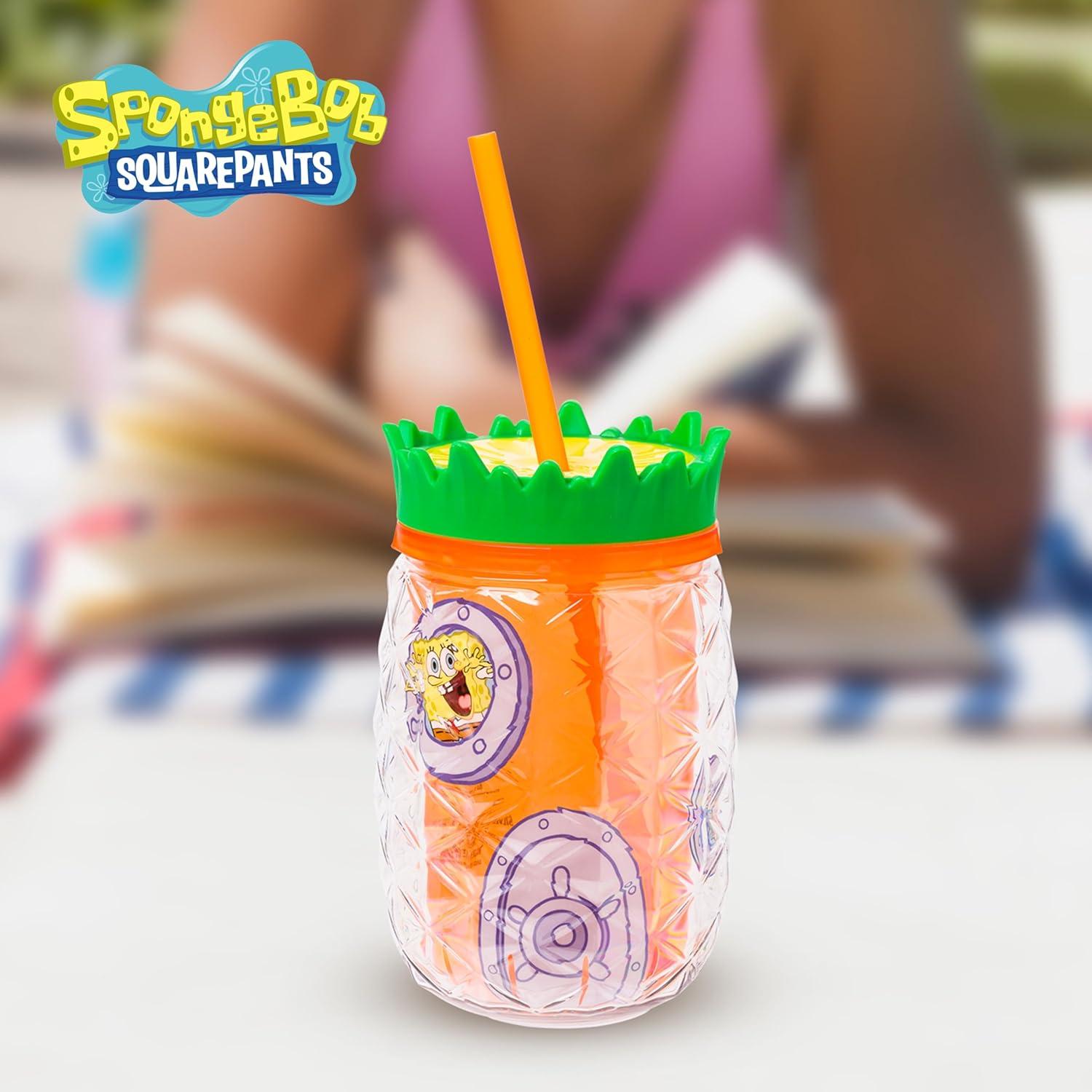 imageSilver Buffalo Spongebob Squarepants Facial Expressions Characters 4pc 15oz Mini Glass Set 4x1Pineapple House