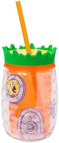 imageSilver Buffalo Spongebob Squarepants Facial Expressions Characters 4pc 15oz Mini Glass Set 4x1Pineapple House