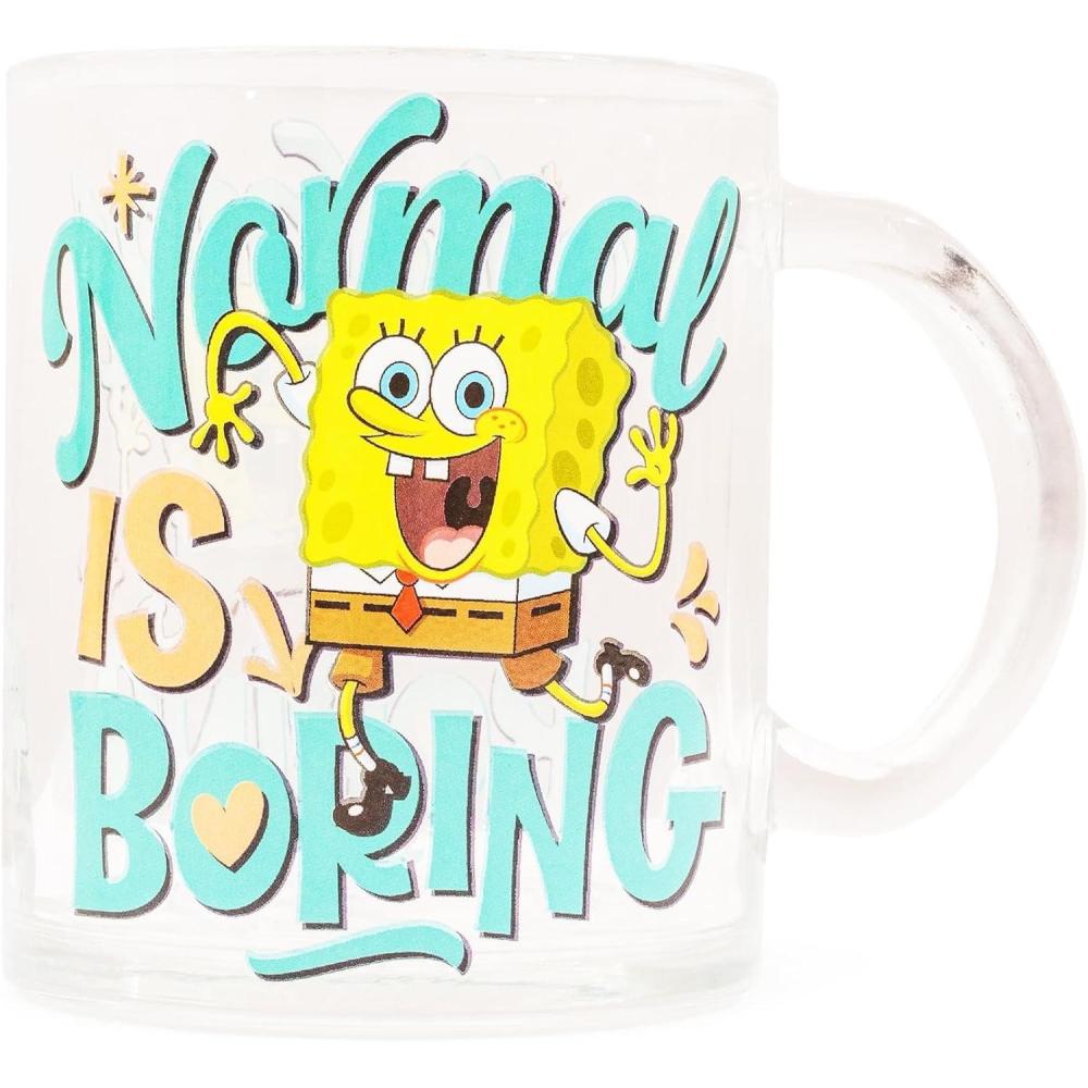 imageSilver Buffalo Spongebob Squarepants Facial Expressions Characters 4pc 15oz Mini Glass Set 4x1ClearMulti