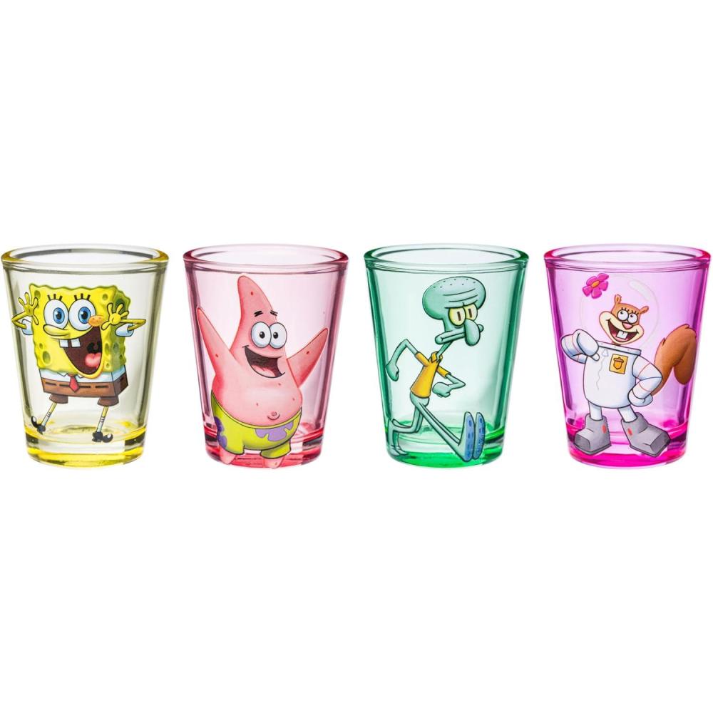 imageSilver Buffalo Spongebob Squarepants Painted Rendered Characters 4pc 15oz Mini Glass Set 4x1Multicolor