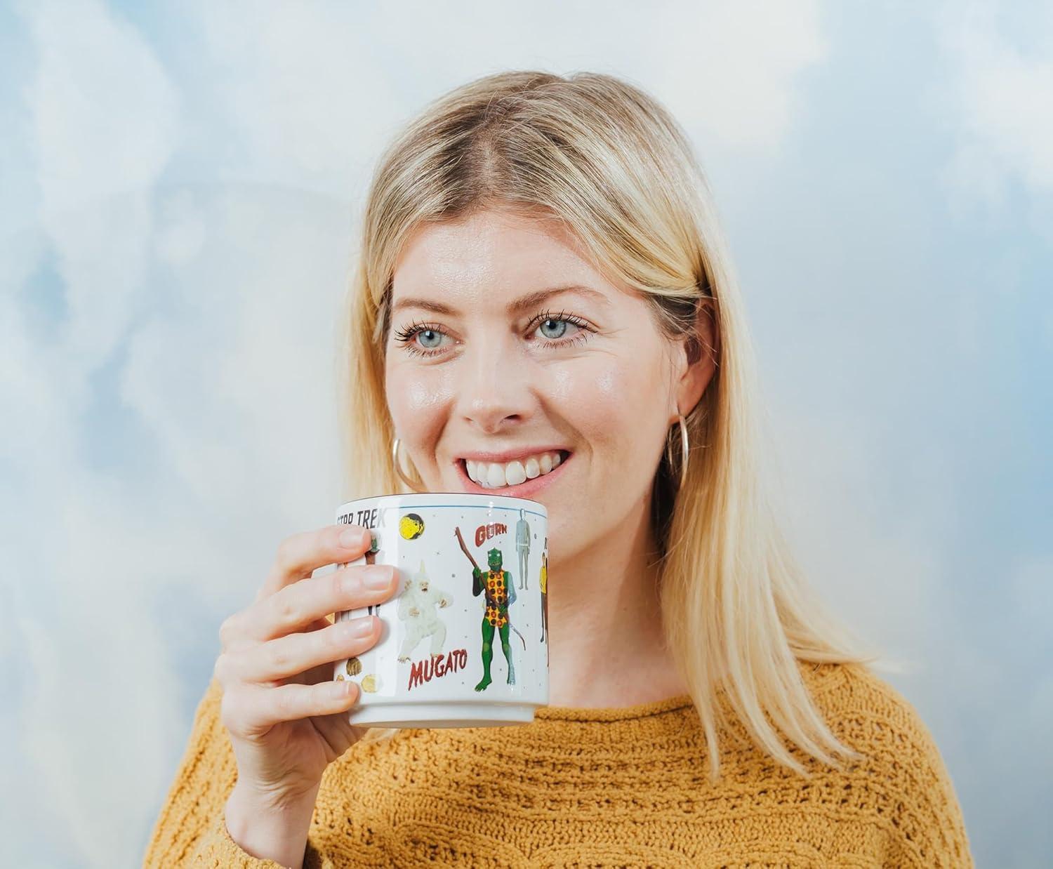 image:imageSilver Buffalo Star Trek Stackable Ceramic Mug Featuring Star Trek Characters including Gorn Mugato Khan Salt Vampire and Spock 13 OuncesMulticolor