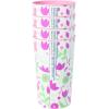 Silver Buffalo Peanuts Floral 4 Piece Plastic Cup Set Featuring Snoopy and Woodstock, 22 Ounces