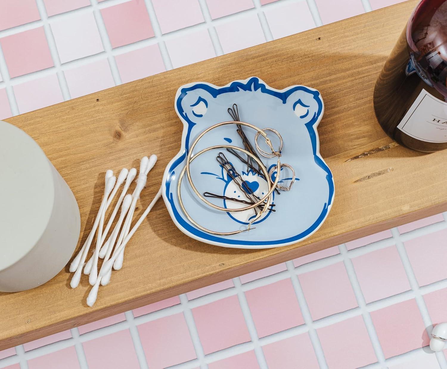 image:imageCare Bears Grumpy Bear Face Sculpted Ceramic Trinket Tray Storage Dish Organizer for Jewelry Accessories Keys and More53