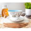 Silver Buffalo Friends Central Perk Logo Ceramic Teacup and Saucer, 12 Ounces(Disney Winnie the Pooh)