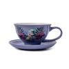 Silver Buffalo Friends Central Perk Logo Ceramic Teacup and Saucer, 12 Ounces(Oh My Boxed)