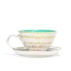 Silver Buffalo Friends Central Perk Logo Ceramic Teacup and Saucer, 12 Ounces(The Office)