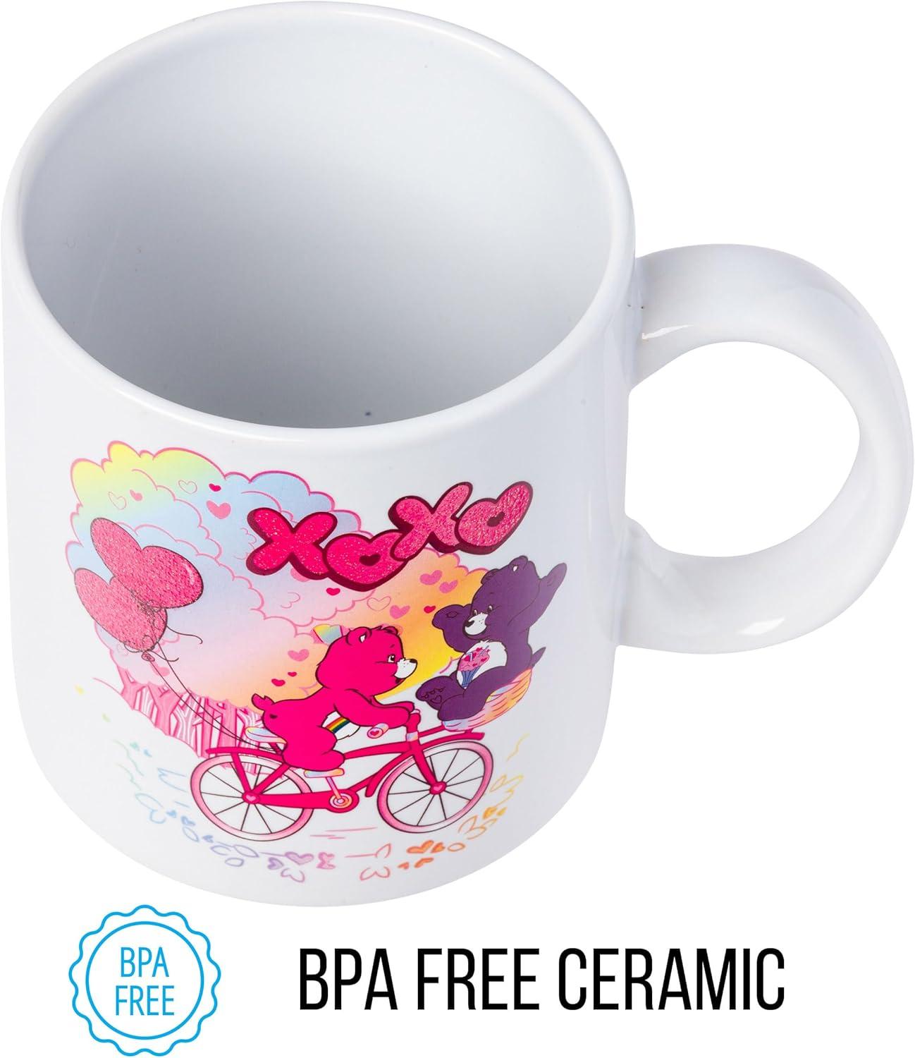 image:imageSilver Buffalo Care Bears Bike Ride Glitter Ceramic Mug Featuring Share Bear and Cheer Bear 20 Ounces