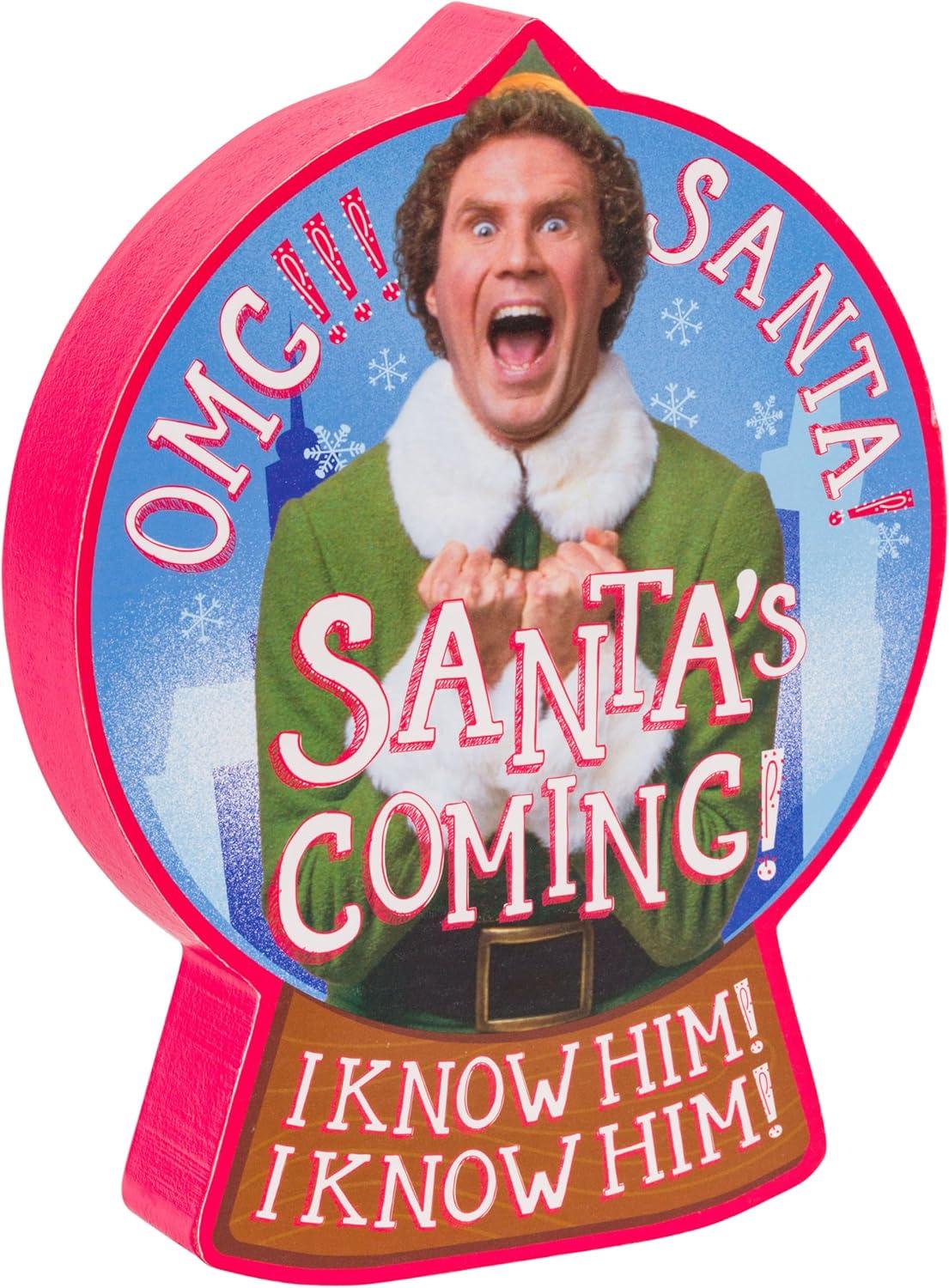 image:imageSilver Buffalo Elf OMG SANTA Large Die Cut MDF Box Wall Sign Featuring Buddy the Elf 6 x 12 x 8