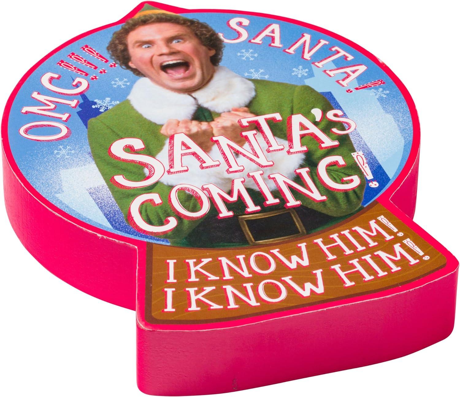 image:imageSilver Buffalo Elf OMG SANTA Large Die Cut MDF Box Wall Sign Featuring Buddy the Elf 6 x 12 x 8