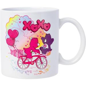 Silver Buffalo Care Bears Bike Ride Glitter Ceramic Mug Featuring Share Bear and Cheer Bear, 20 Ounces