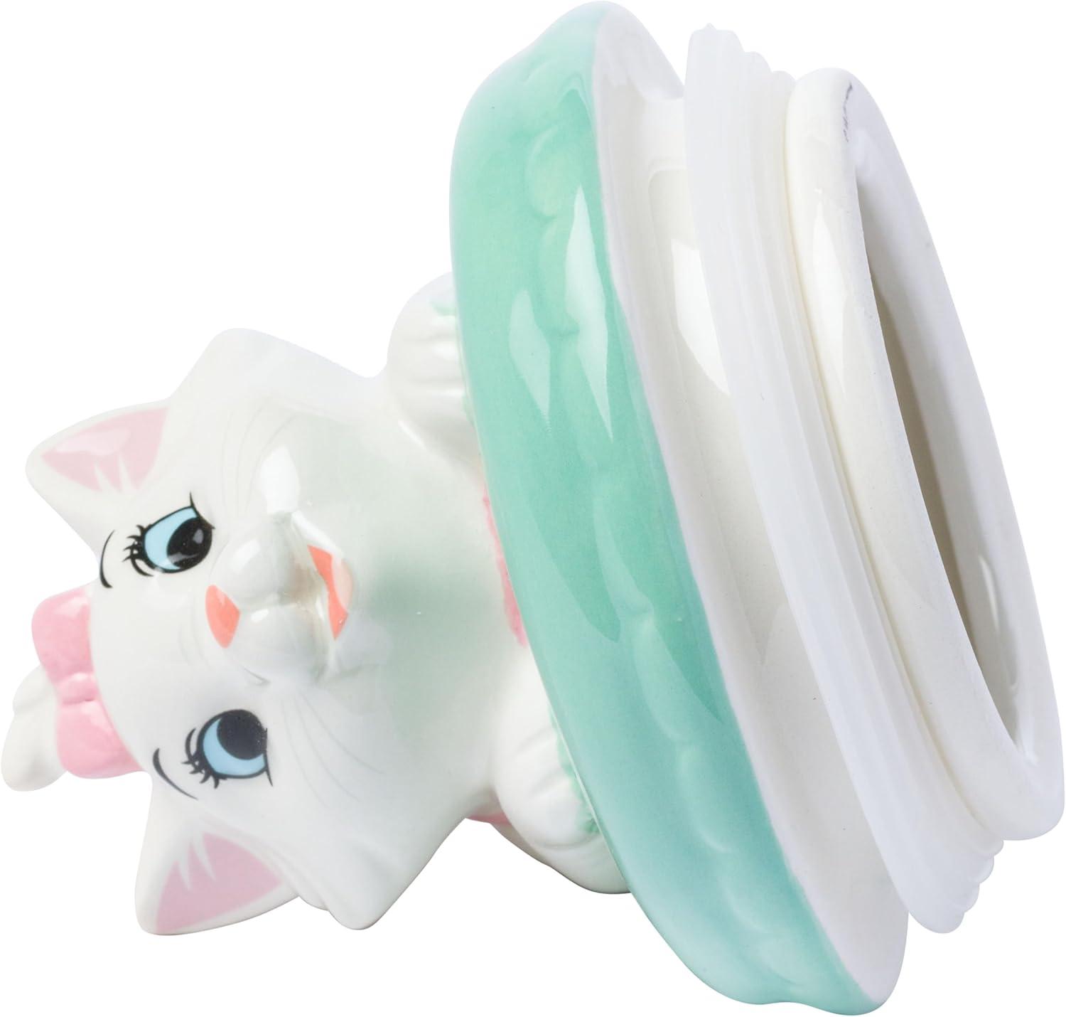 image:imageSilver Buffalo Disney Alice in Wonderland Flowers and Mushrooms Glass Cookie Snack Candy Jar with Lid SmallAristocats Marie Macaron Small Ceramic Sculpted