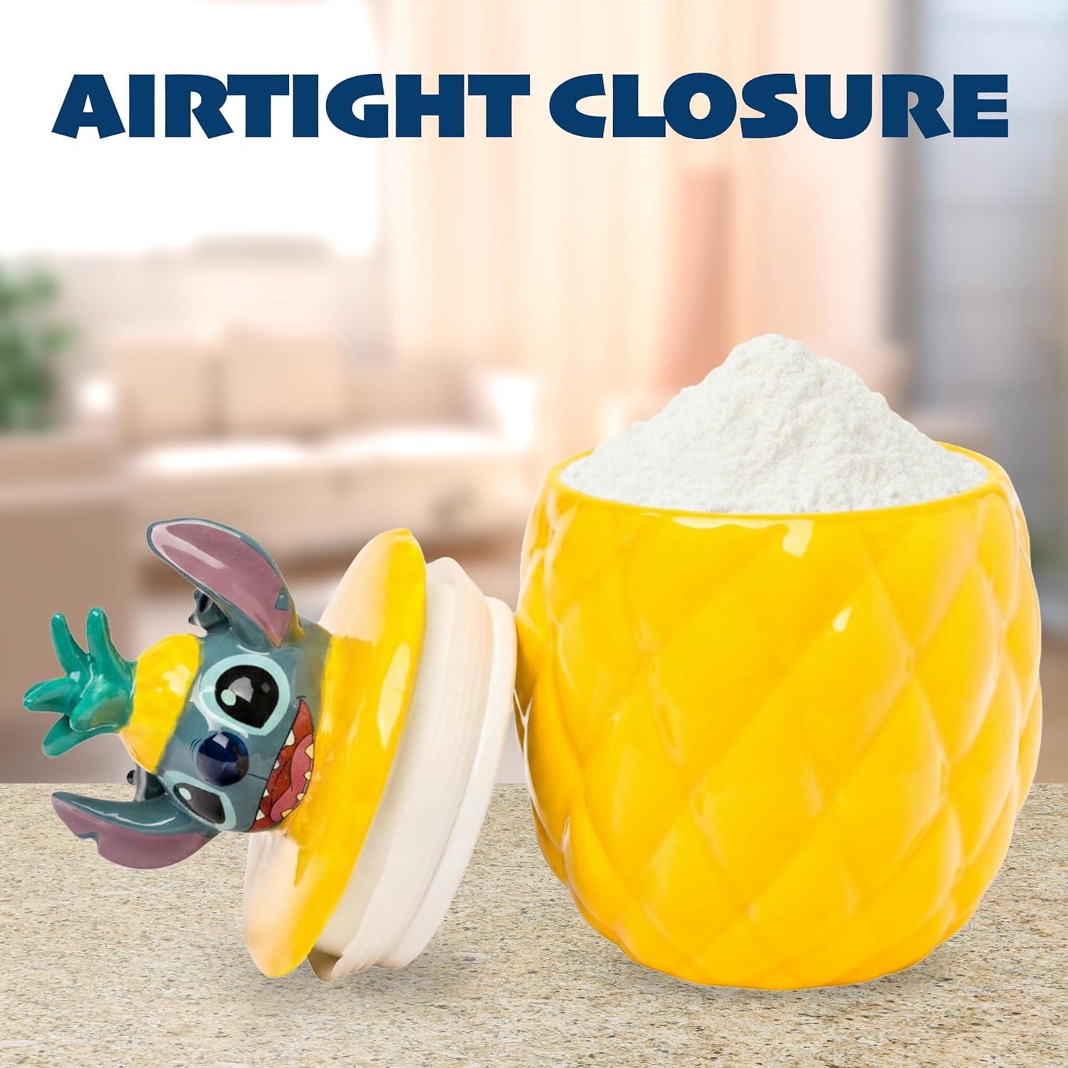 image:imageSilver Buffalo Disney Alice in Wonderland Flowers and Mushrooms Glass Cookie Snack Candy Jar with Lid SmallLilo and Stitch Pineapple Medium Ceramic Sculpted