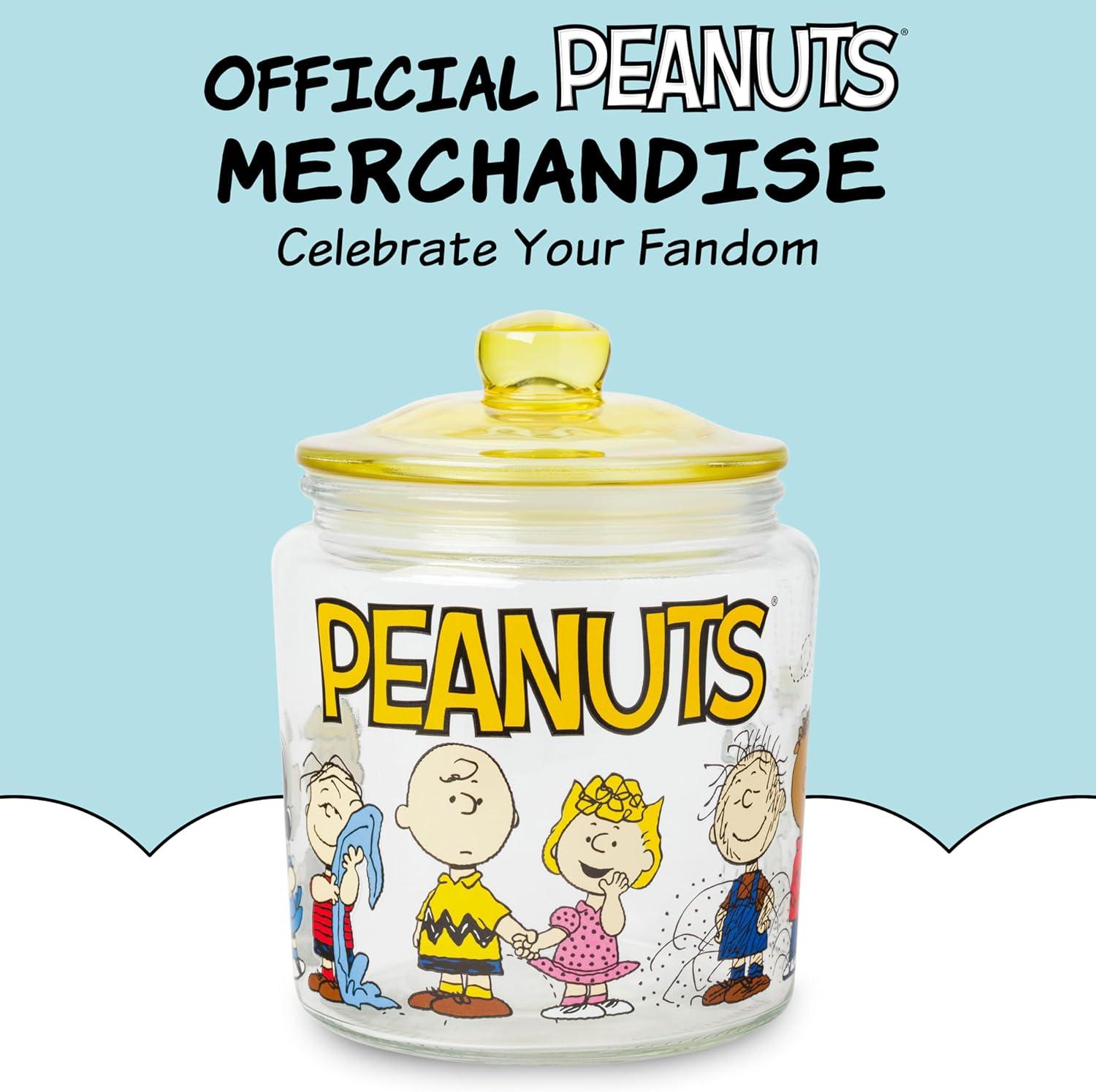 image:imageSilver Buffalo Disney Alice in Wonderland Flowers and Mushrooms Glass Cookie Snack Candy Jar with Lid SmallPeanuts Squad Small Glass