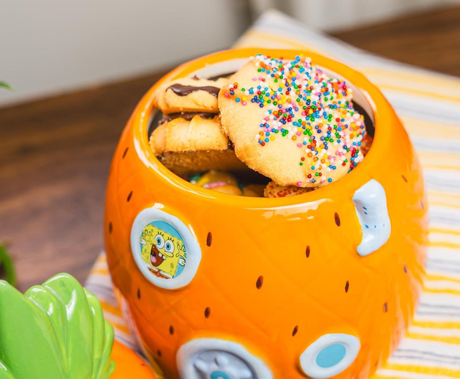 image:imageSilver Buffalo Disney Alice in Wonderland Flowers and Mushrooms Glass Cookie Snack Candy Jar with Lid SmallSpongebob Squarepants Small Ceramic Sculpted