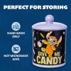 Silver Buffalo Disney Alice in Wonderland Flowers and Mushrooms Glass Cookie Snack Candy Jar with Lid (Small)(Lilo and Stitch Halloween Large (Ceramic))