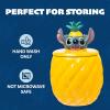 Silver Buffalo Disney Alice in Wonderland Flowers and Mushrooms Glass Cookie Snack Candy Jar with Lid (Small)(Lilo and Stitch Pineapple Medium (Ceramic Sculpted))