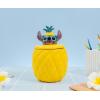Silver Buffalo Disney Alice in Wonderland Flowers and Mushrooms Glass Cookie Snack Candy Jar with Lid (Small)(Lilo and Stitch Pineapple Medium (Ceramic Sculpted))