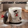 Silver Buffalo Disney Alice in Wonderland Flowers and Mushrooms Glass Cookie Snack Candy Jar with Lid (Small)(Mickey Mouse Sketches Large (Ceramic))