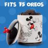 Silver Buffalo Disney Alice in Wonderland Flowers and Mushrooms Glass Cookie Snack Candy Jar with Lid (Small)(Mickey Mouse Sketches Large (Ceramic))