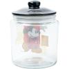 Silver Buffalo Disney Alice in Wonderland Flowers and Mushrooms Glass Cookie Snack Candy Jar with Lid (Small)(Mickey Mouse Small (Glass))