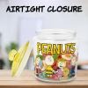 Silver Buffalo Disney Alice in Wonderland Flowers and Mushrooms Glass Cookie Snack Candy Jar with Lid (Small)(Peanuts Squad Small (Glass))