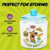 Silver Buffalo Disney Alice in Wonderland Flowers and Mushrooms Glass Cookie Snack Candy Jar with Lid (Small)(Scooby Doo Scooby Snacks Small (Glass))