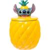 Silver Buffalo Disney Alice in Wonderland Flowers and Mushrooms Glass Cookie Snack Candy Jar with Lid (Small)(Lilo and Stitch Pineapple Medium (Ceramic Sculpted))