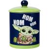 Silver Buffalo Disney Alice in Wonderland Flowers and Mushrooms Glass Cookie Snack Candy Jar with Lid (Small)(The Mandalorian Baby Yoda Nom Nom Small (Ceramic))