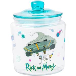 Silver Buffalo Disney Alice in Wonderland Flowers and Mushrooms Glass Cookie Snack Candy Jar with Lid (Small)(Rick and Morty Falling Out of Ship Small (Glass))