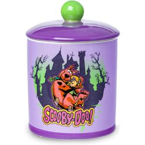 Silver Buffalo Disney Alice in Wonderland Flowers and Mushrooms Glass Cookie Snack Candy Jar with Lid (Small)(Scooby Doo Spooky Scooby Snacks Large (Ceramic))