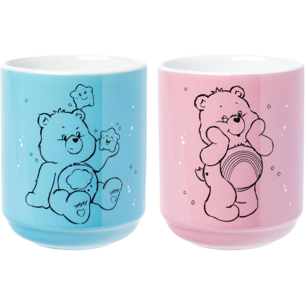 image:imageSilver Buffalo Care Bears 2 Piece Ceramic Asian Tea Cup Set Featuring Grumpy Bear and Cheer Bear 12 Ounces