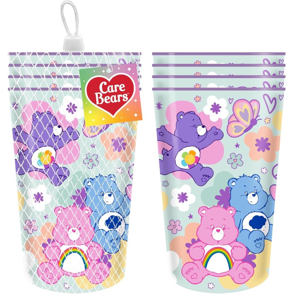 image:imageSilver Buffalo Care Bears 4 Piece Plastic Cup Set Featuring Cheer Bear Grumpy and Harmony 22 Ounces