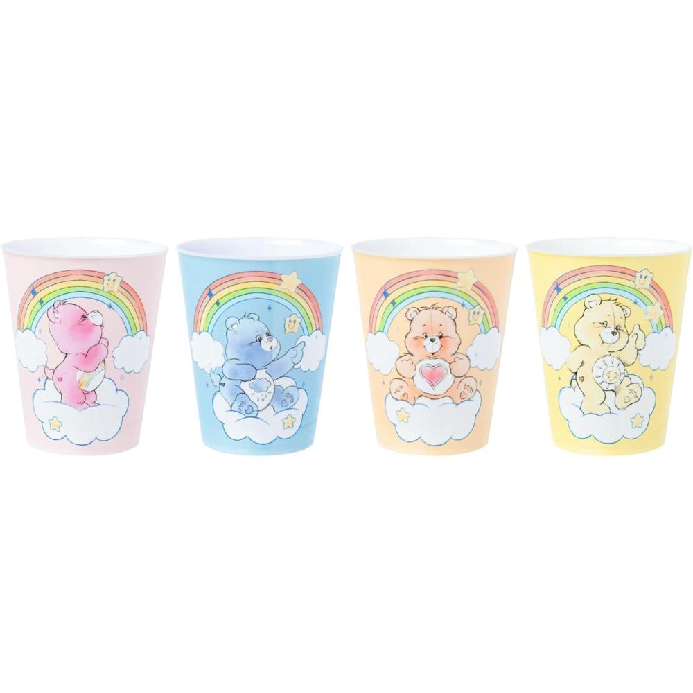 image:imageSilver Buffalo Care Bears Rainbow 4 Piece Plastic Mini Cup Set Featuring Cheer Grumpy Tenderheart and Funshine Bear 15 Ounces