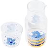 Silver Buffalo Care Bears Boxed Glitter Glass Water Pitcher with Cup Featuring Grumpy Bear, 18 Ounces