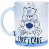 Silver Buffalo Care Bears “Like I Care” Glass Coffee Mug Featuring Grumpy Bear, 17.5 Ounces