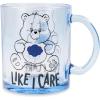 Silver Buffalo Care Bears “Like I Care” Glass Coffee Mug Featuring Grumpy Bear, 17.5 Ounces
