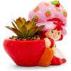 Silver Buffalo Strawberry Shortcake 4-Inch Ceramic Mini Planter with Artificial Succulent